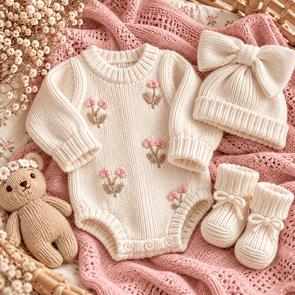Kit Meu Jardim de Amor – Tricô Floral Premium | Ninho de Amor™